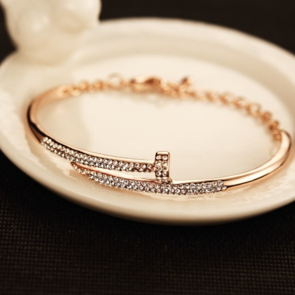 Rose Gold bracelet Nail Juste bangle 8" inches - Picture 2 of 8